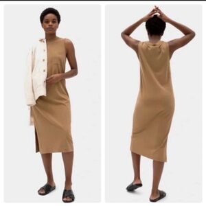 Everlane Weekend Pocket Tee Midi Dress - Brown